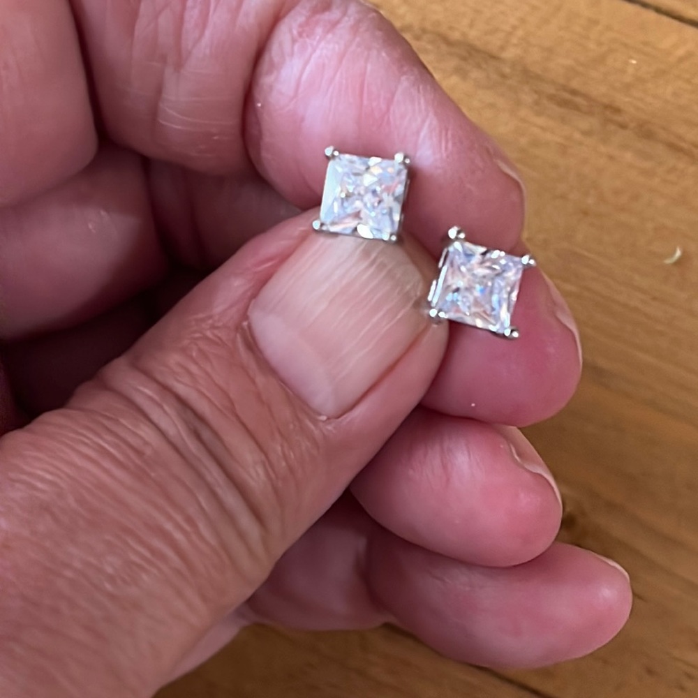 Clear stone earrings